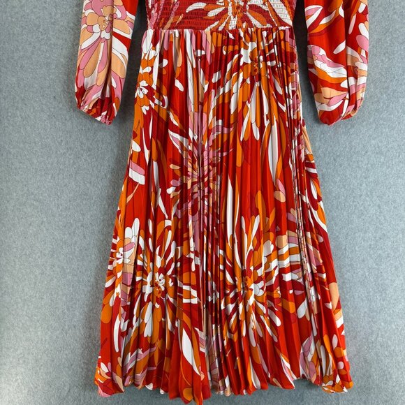 Traffic People Womens Maxi Dress A Line Smocked‎ Groovy Floral VNeck Size Large - Picture 9 of 16